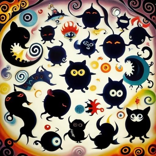 Surreal Shadow Creatures with Swirly Shells