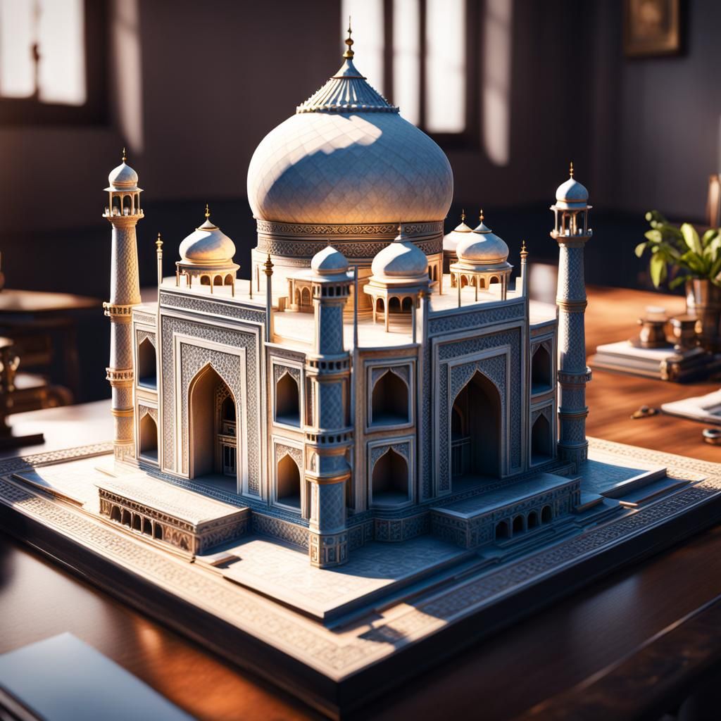 Miniature Taj Mahal: 3D Game Cinematic Render
