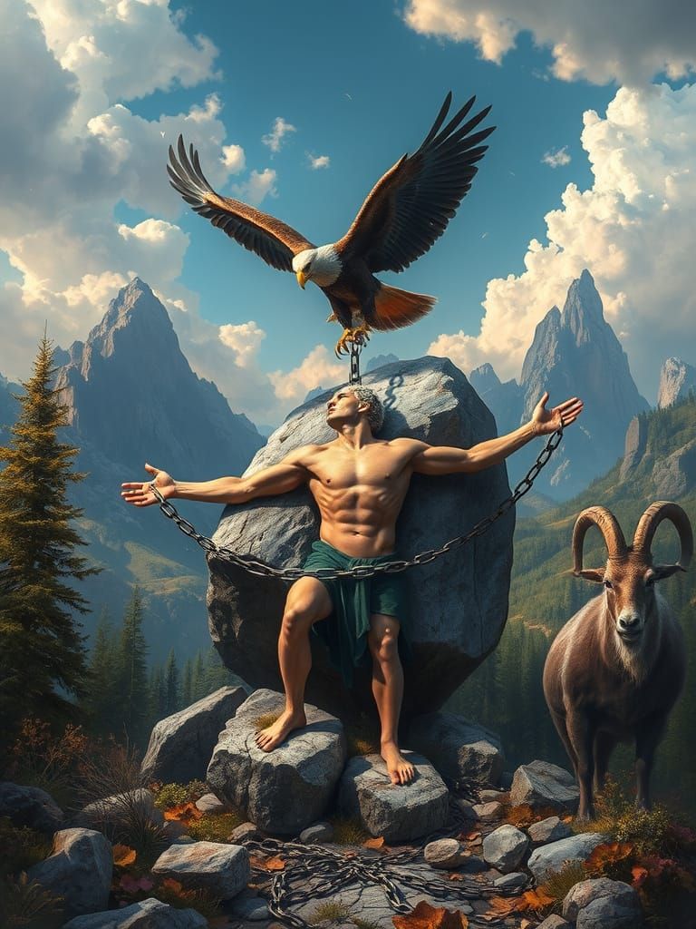 Greek Mythology: The Eagle Aethon Prefers Prometheus' Liver