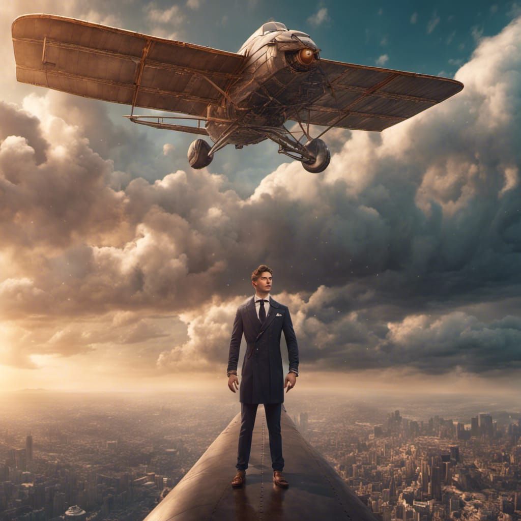 Man on a Plane: Detailed Matte Painting