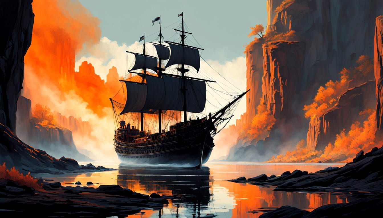 Fantasy Smoke Landscape Rising from Campfire Embers