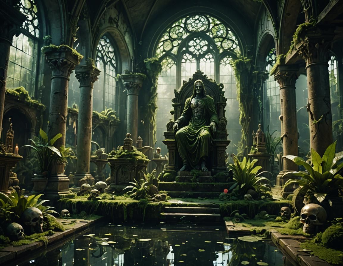 Abandoned Water Deity Church: A Digital Painting