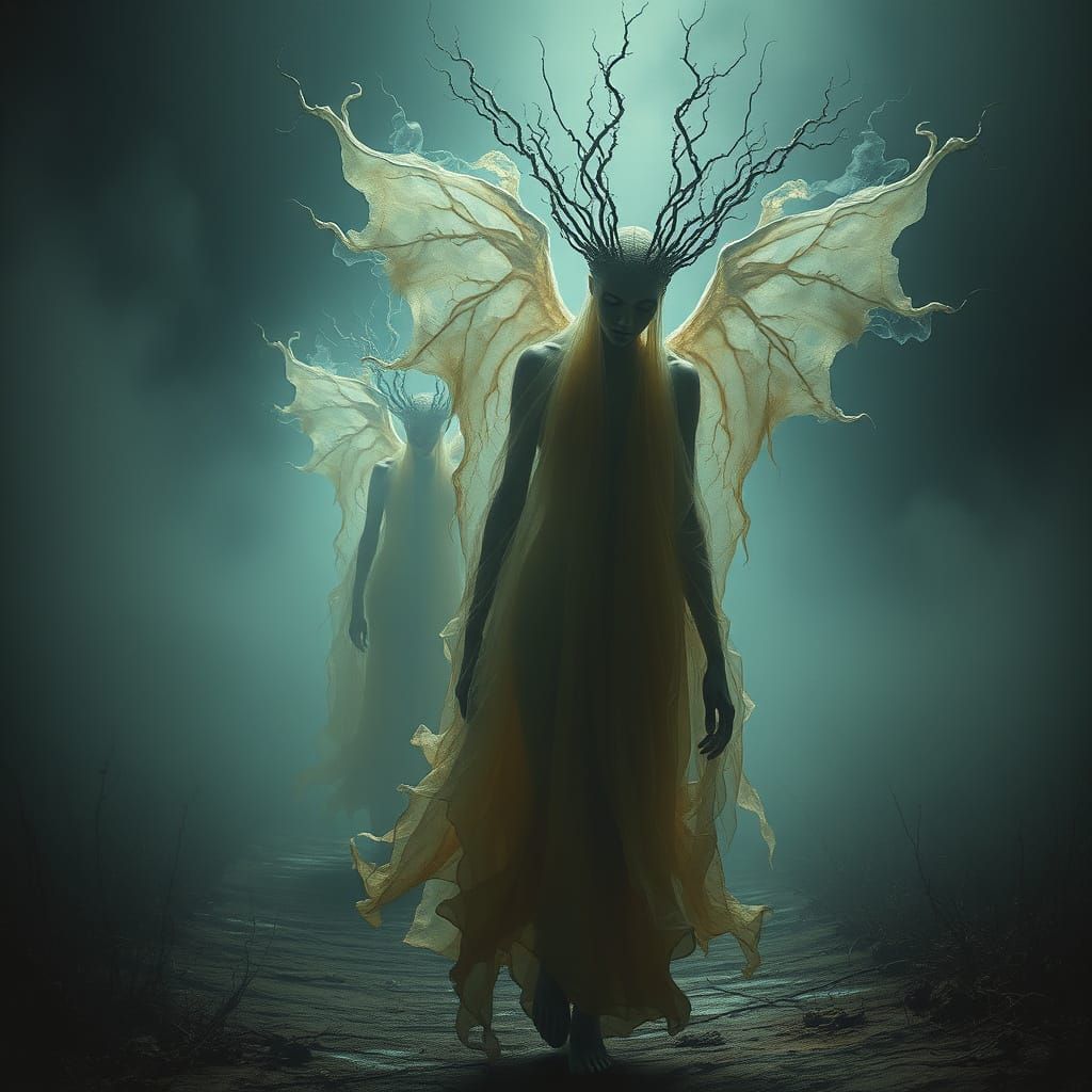 Ethereal Beings in a Haunting Dreamscape