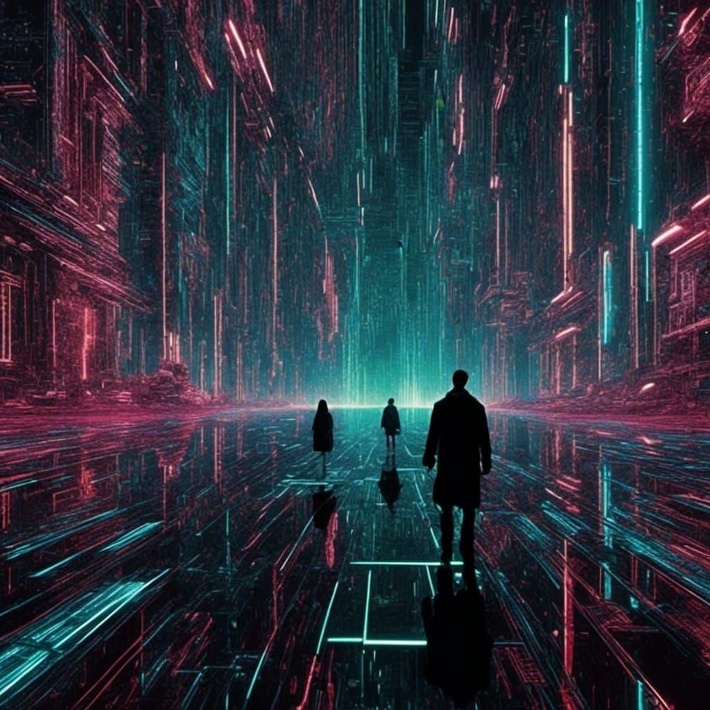 Matrix Hero Enters Digital World in Cyberpunk Style