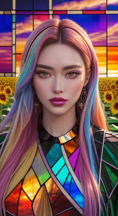 Ethereal Stained Glass Fashion Icon