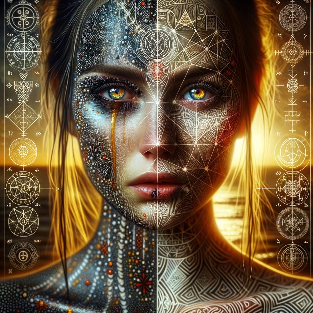 Mystical Woman Blends Sacred Geometry and Pointillism in Stu...