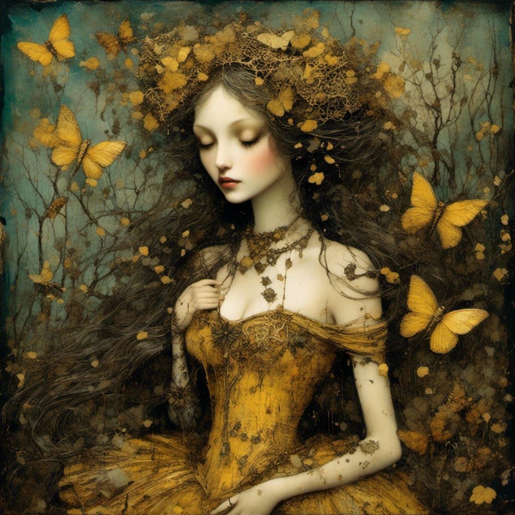 Whimsical Fairy Tale Dixit Card Mixed-Media Illustration