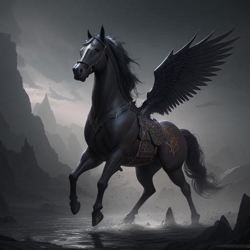Winged Horse Fantasy Concept Art in 8K