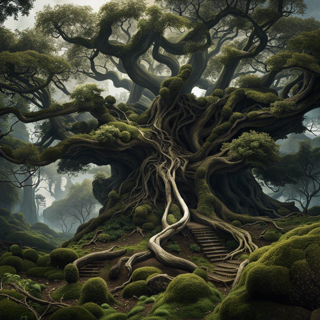 Tree Roots Symbolizing Balanced Energies