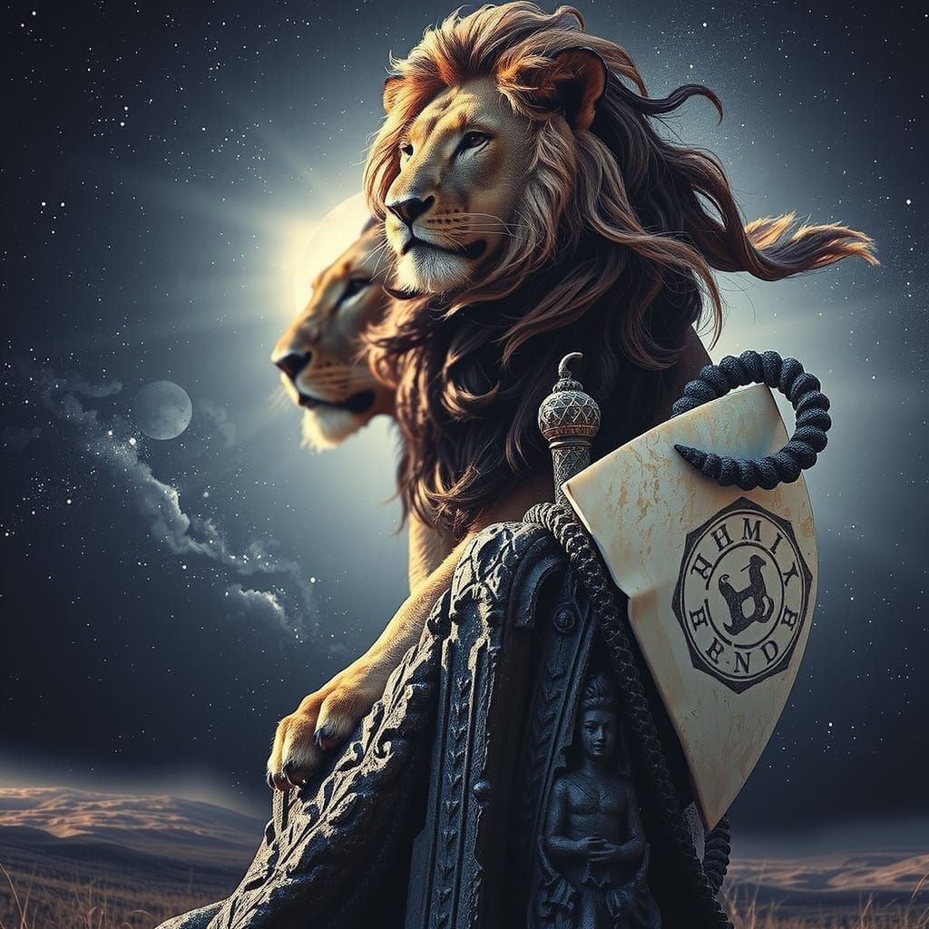 Lion King on Savannah Throne: Photorealistic Majesty