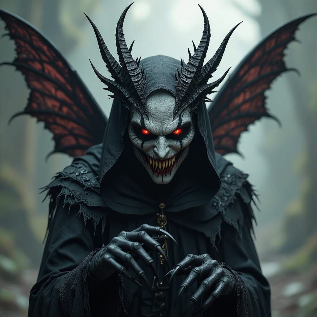 Grotesque Fairy in Dark Cinematic Style