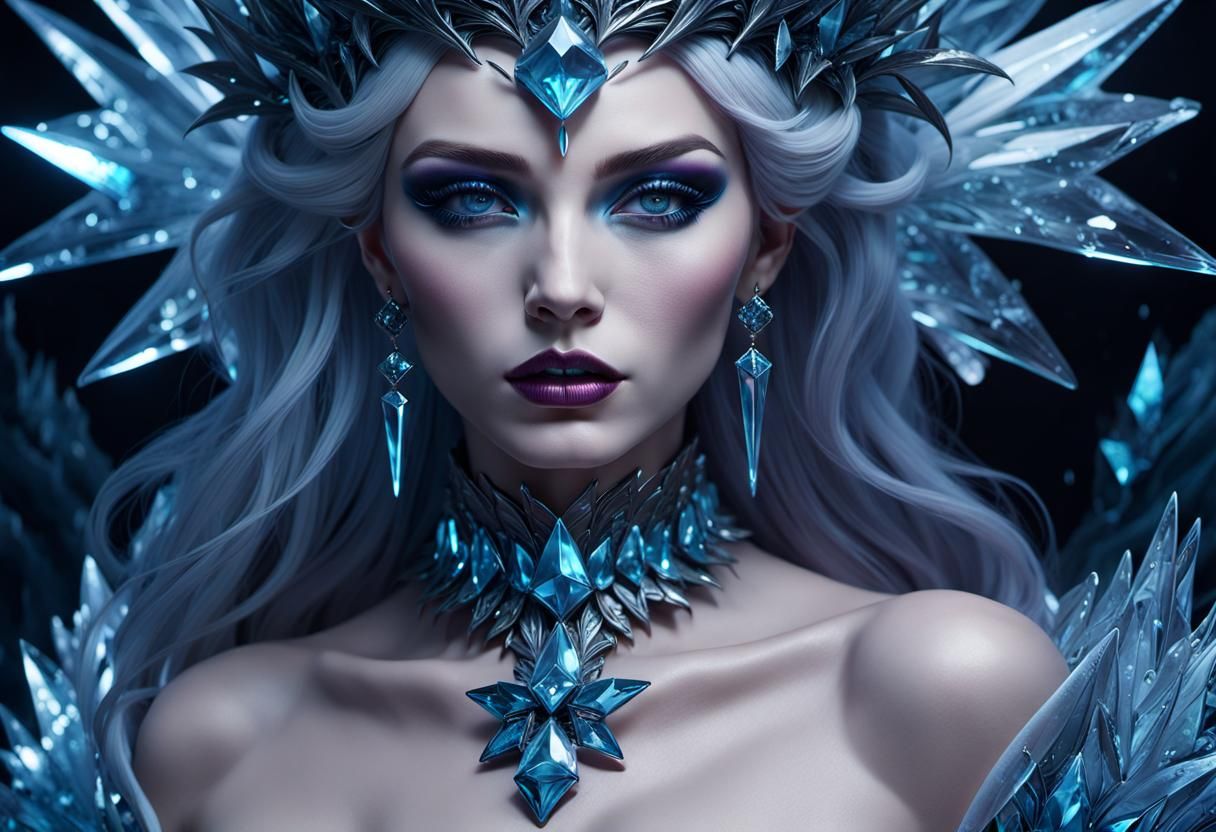 Evil Ice Queen: Hyperdetailed Fantasy Concept Art