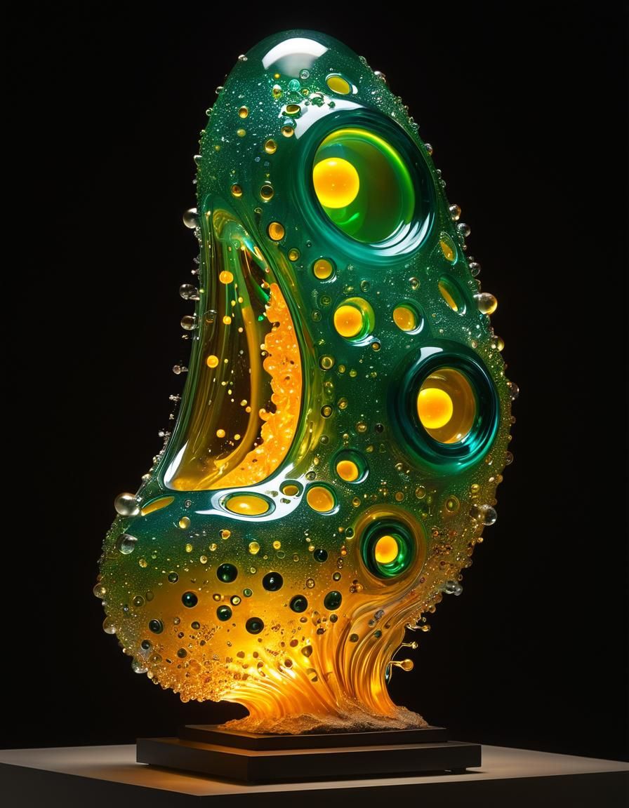 Molten Glass Blobs and AI Sparks