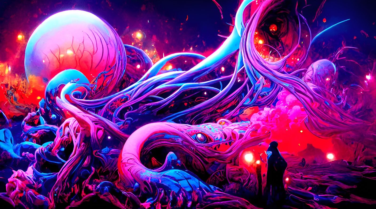 Cosmic Abyssal Extinction in Psychedelic Surrealism