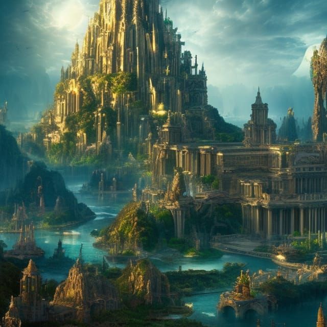 City of Atlantis Digital Matte Painting