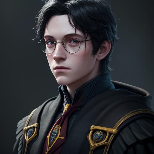 Detailed Harry Potter Student Portrait in Fantasy Style