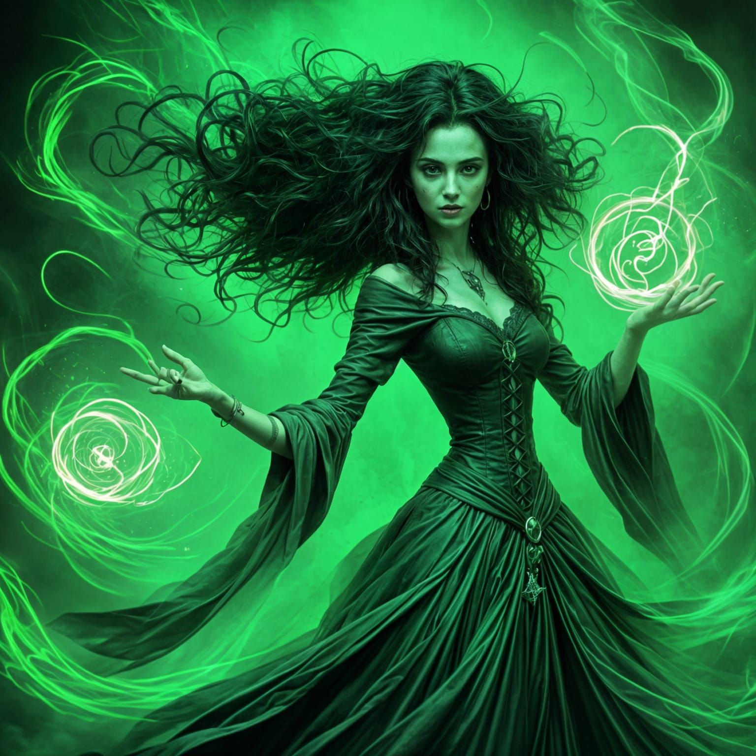 Bellatrix Lestrange with dark magic