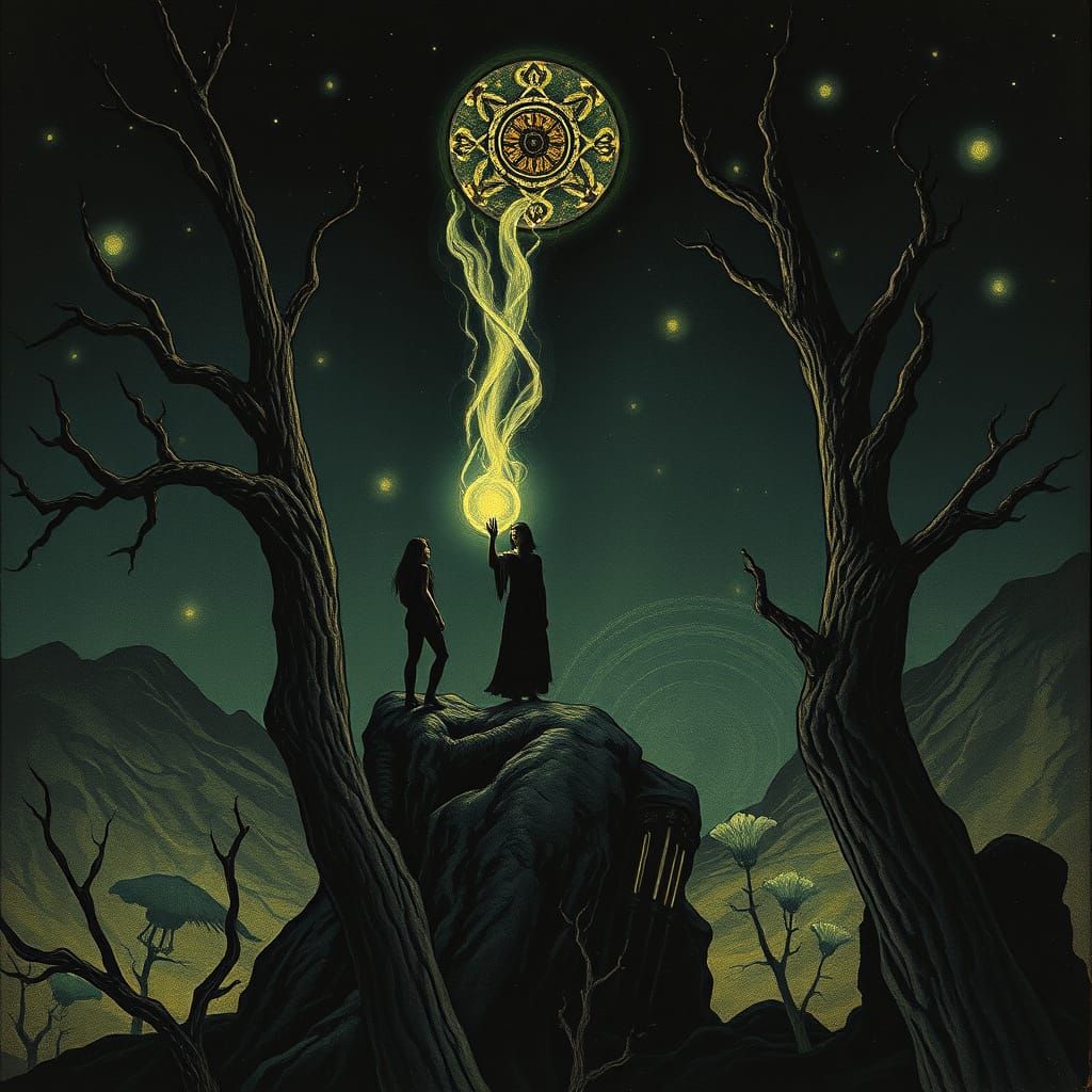 Eldritch Art Nouveau Occult Scene