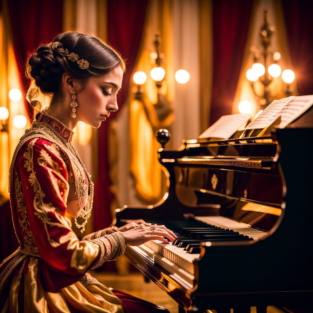 Classical Piano Virtuoso in Lavish Concert Hall