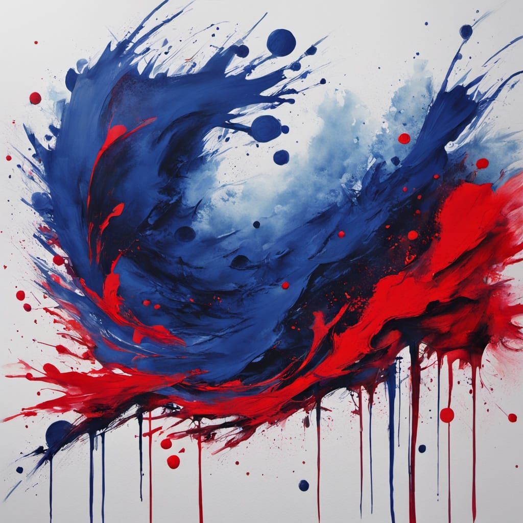 Murky Cobalt Crimson Concept Art in Ultraminimalism Style