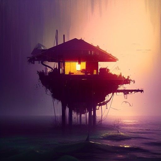 Water Horses Ride in Floating Treehouse City