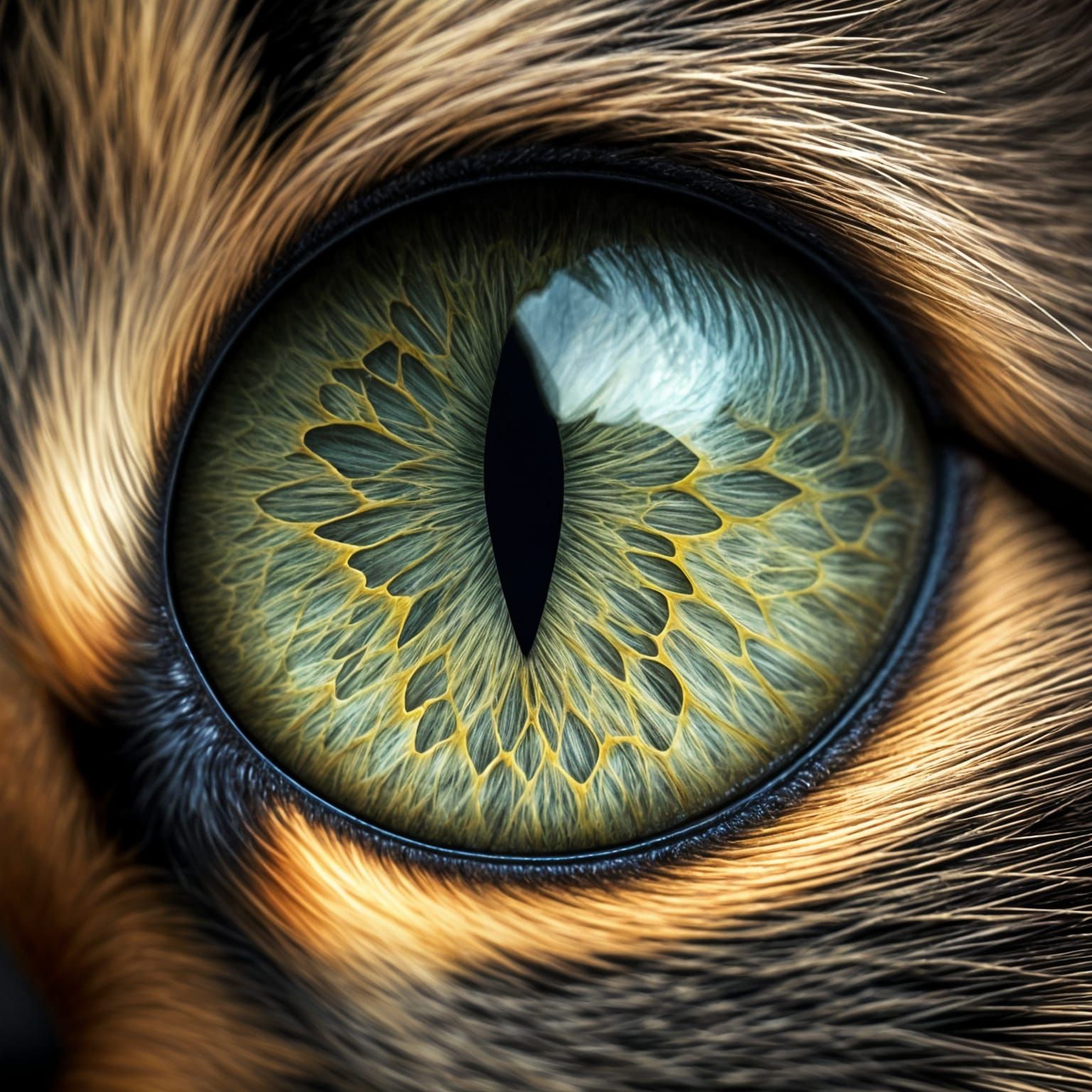 Hyper-Detailed Cat Eye Close-Up: Digital Art