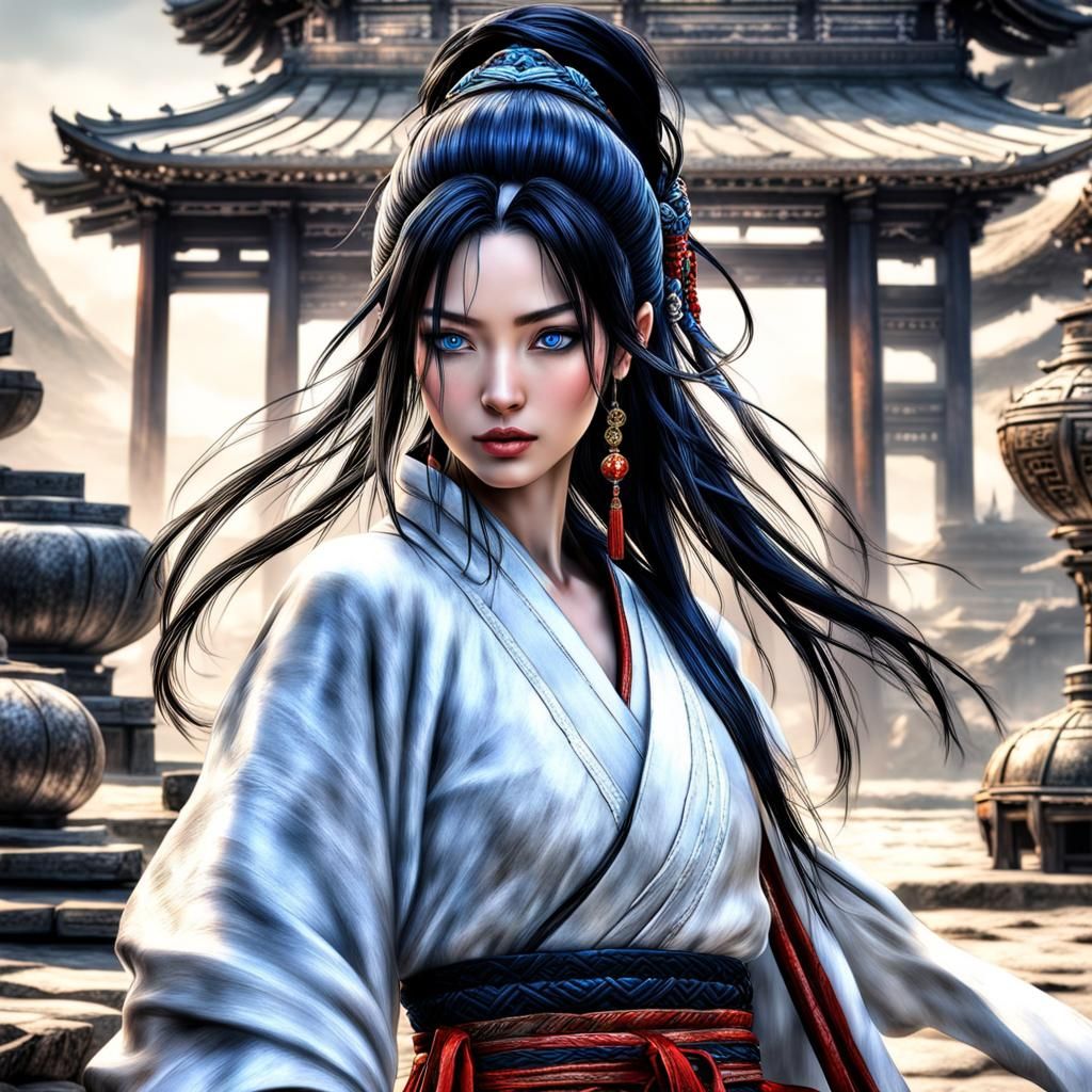 Japanese Shinobi Girl in Oriental Fantasy Land