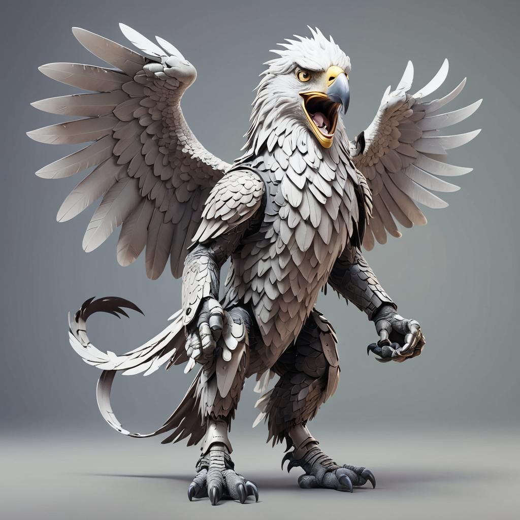 Eagle Head Concept Art in 3D Digital Style