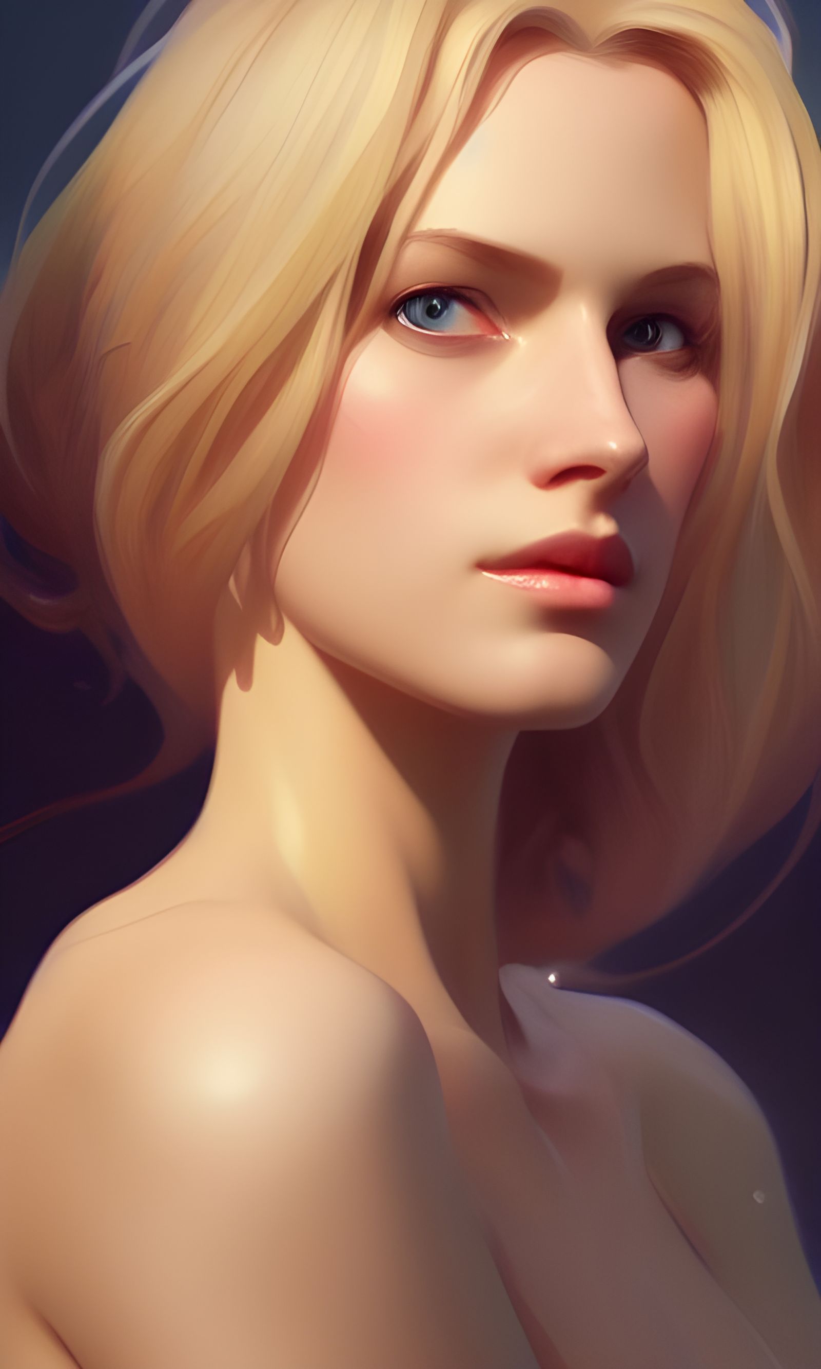 Detailed Portrait of a Pretty Blonde Woman