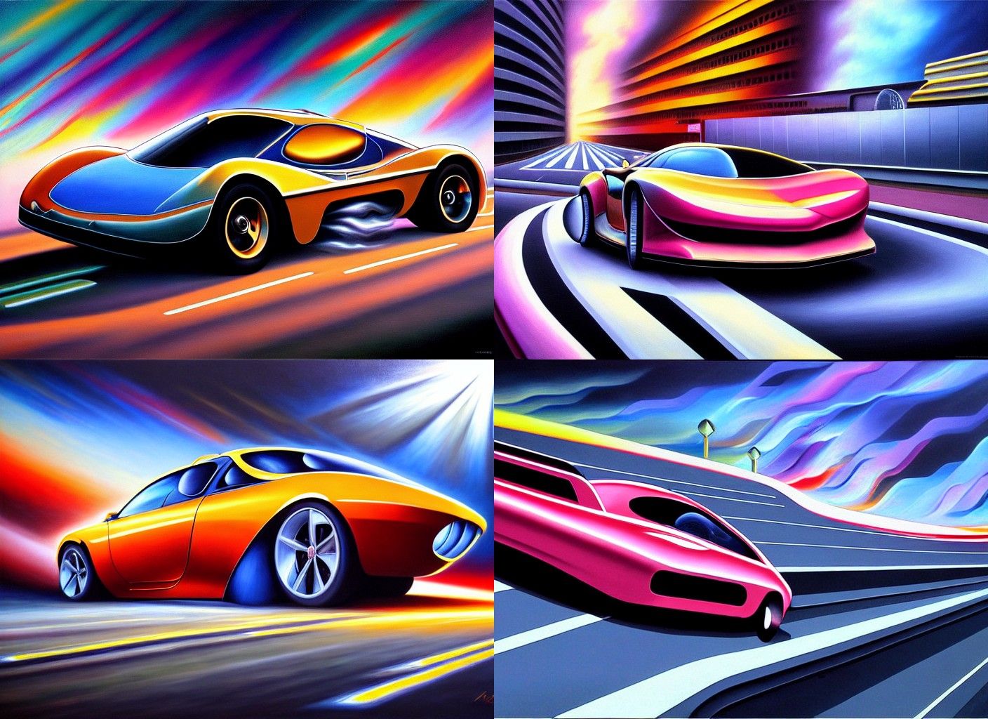 Futuristic Car in Hyperrealistic Airbrush Art