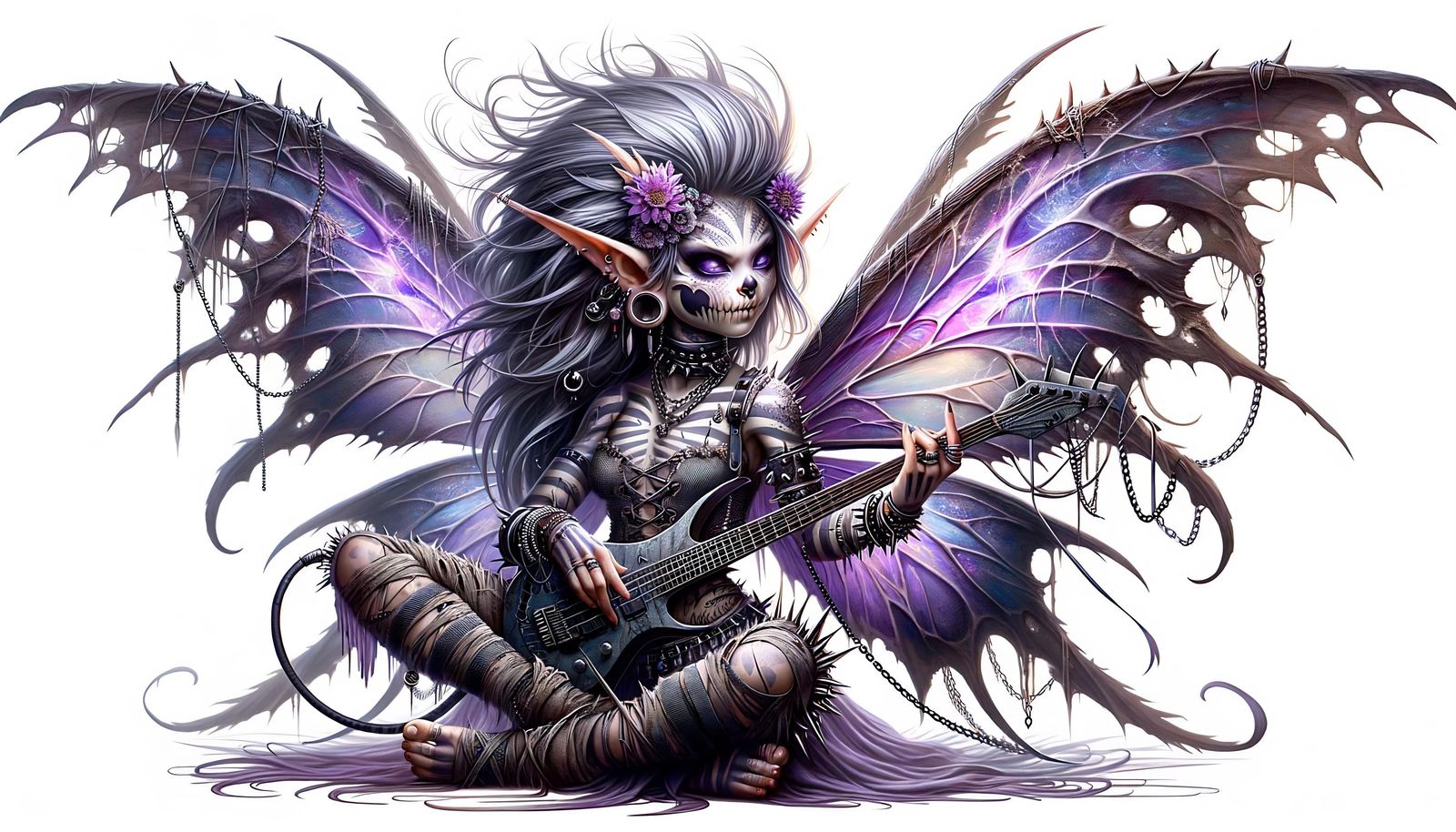 Deathcore Fairy with Electric Guitar