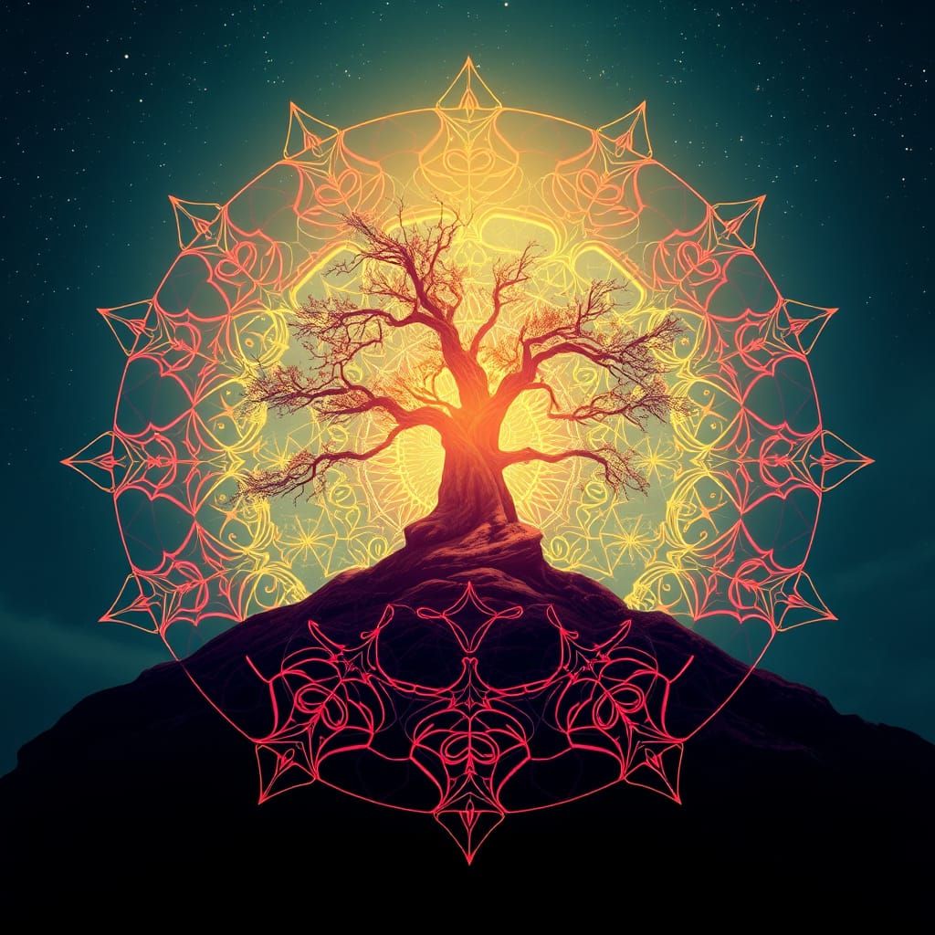 Meditative Light Being with Pulsating Mandala