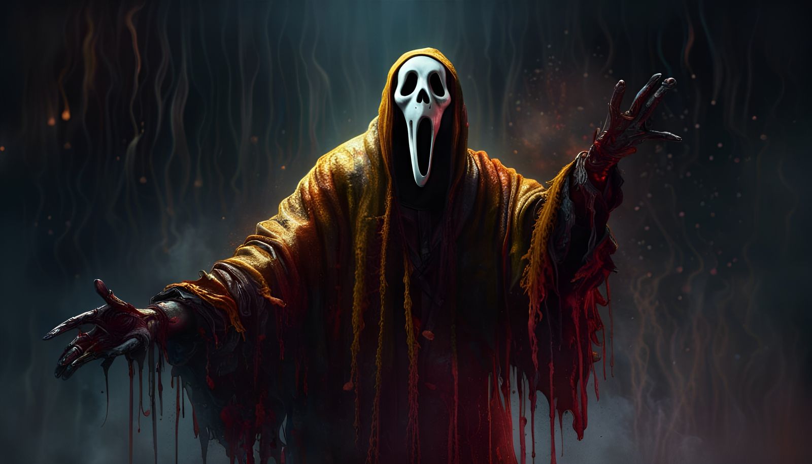 Ghostface Portrait: Detailed Matte Painting in 8k