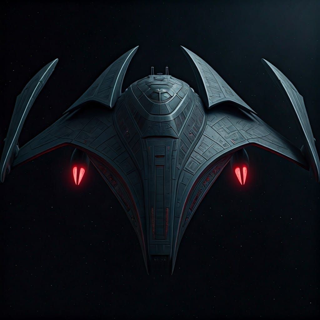Sleek Menacing Klingon Warbird Rises from Darkness