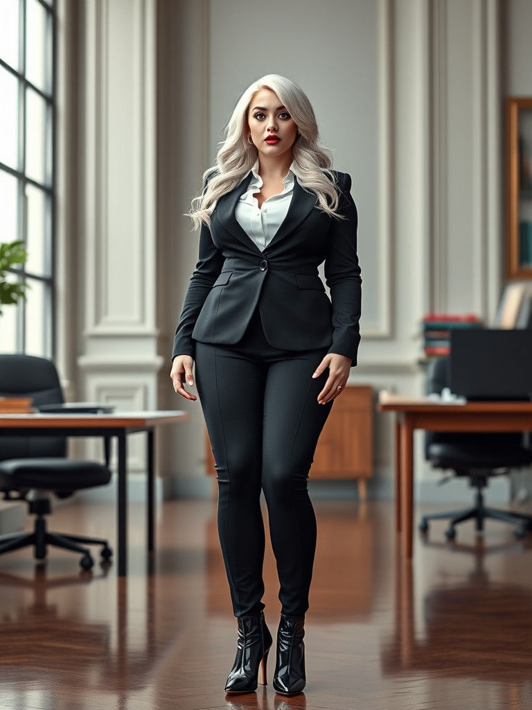 Sultry Businesswoman Surprised in Her Office