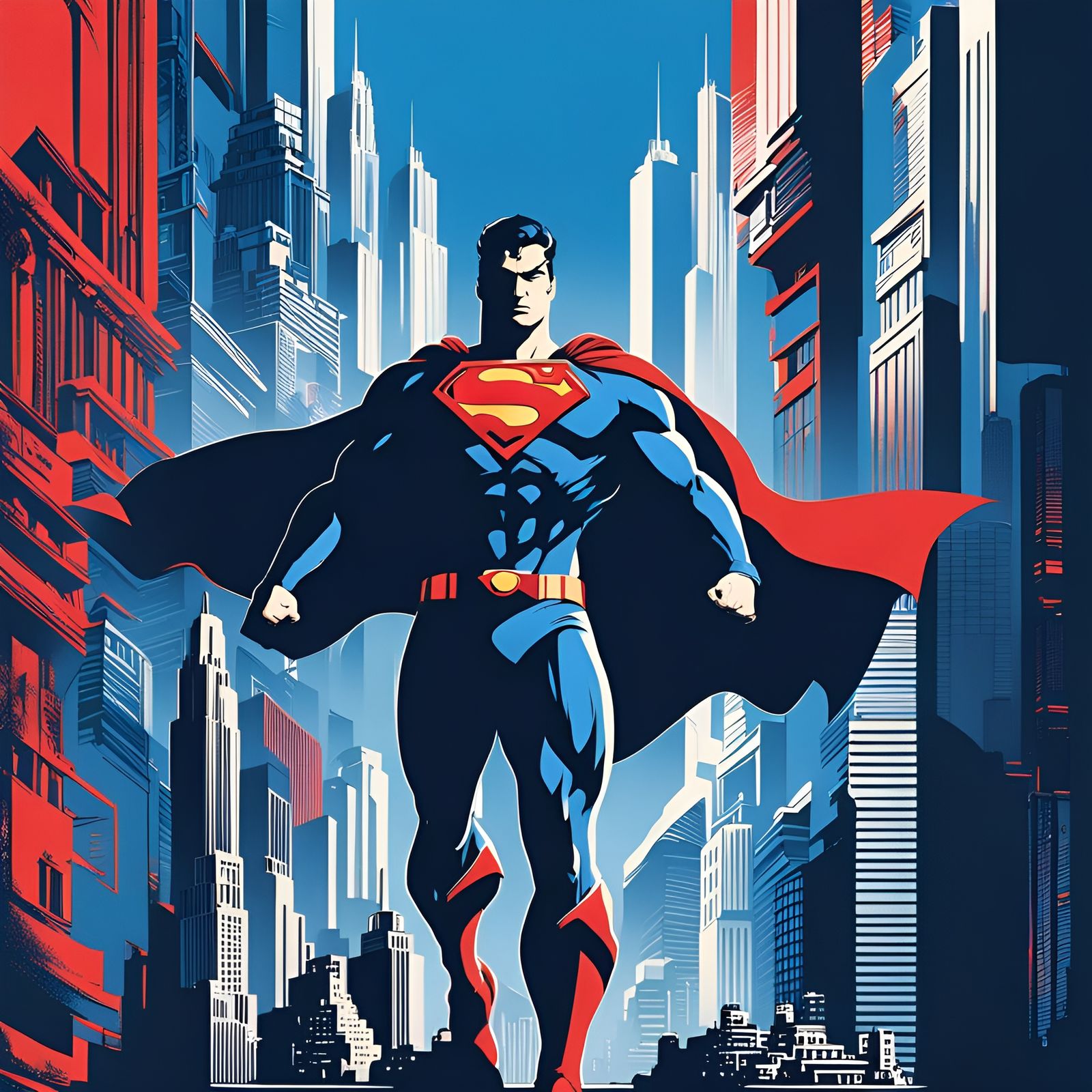 Superman: Metropolis Shadows Movie Poster in Dark Fantasy St...