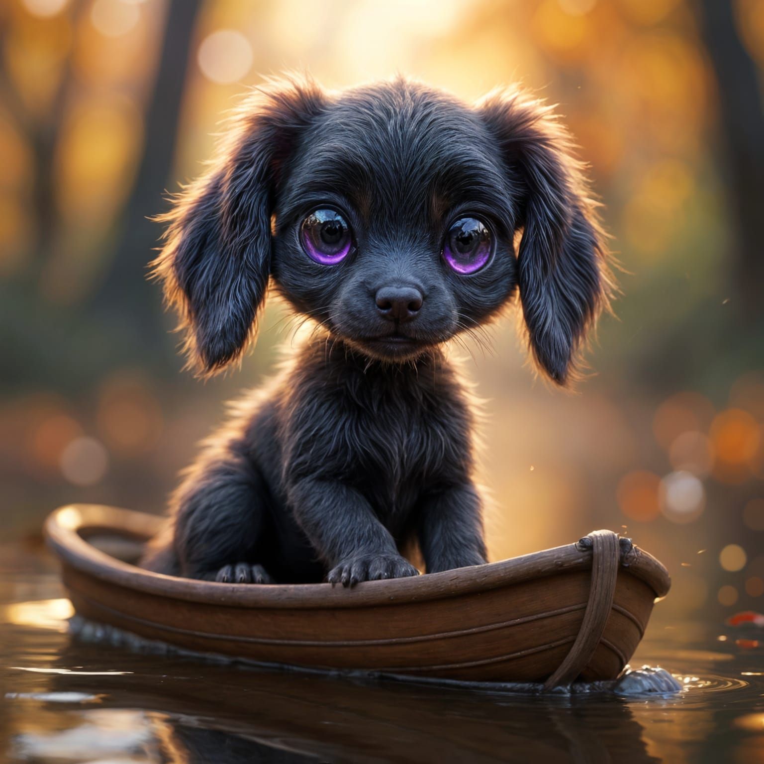 Adorable German Pointer Puppy in Autumn Forest