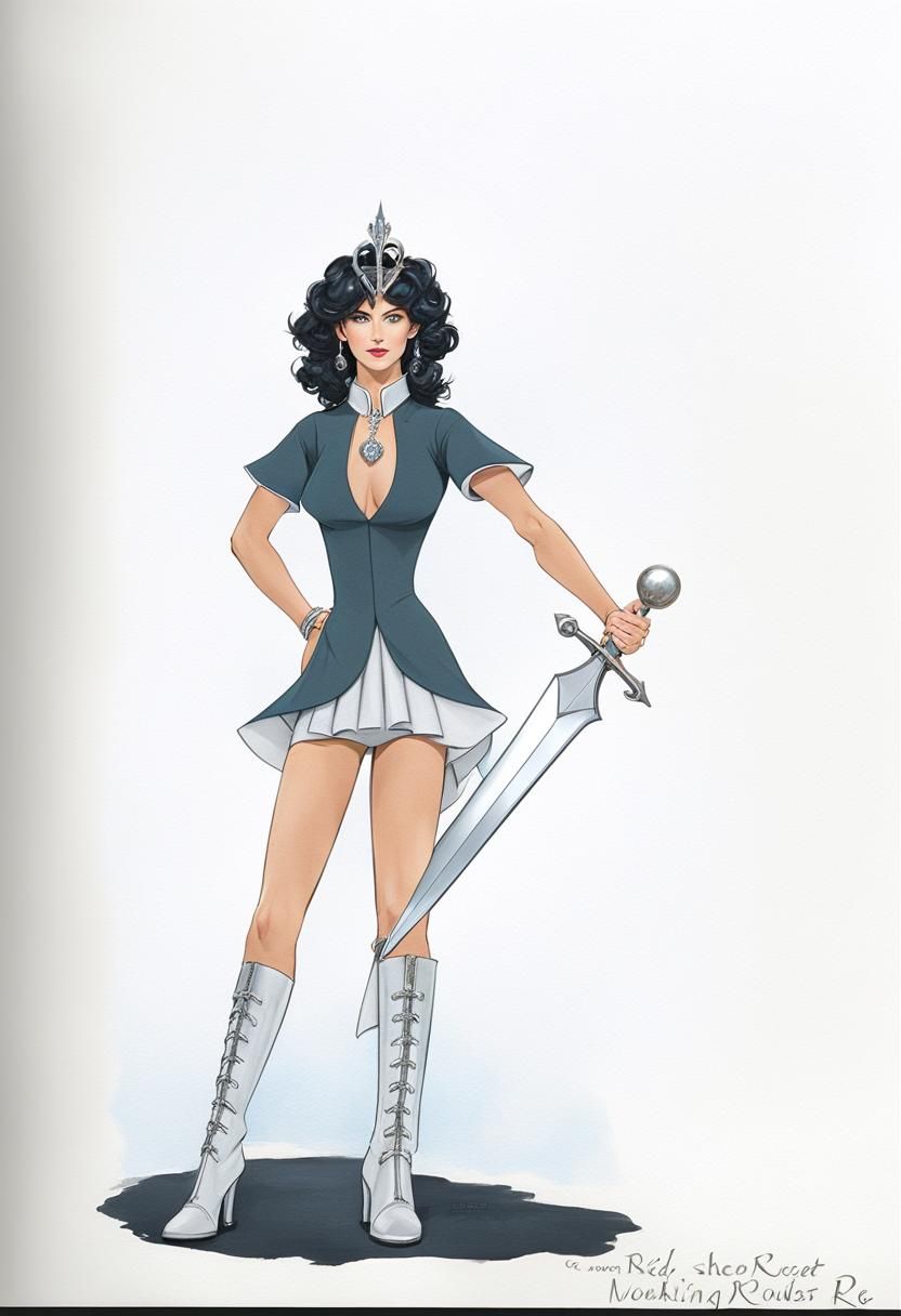 Anime Style Woman Wielding Sword in Futuristic Setting