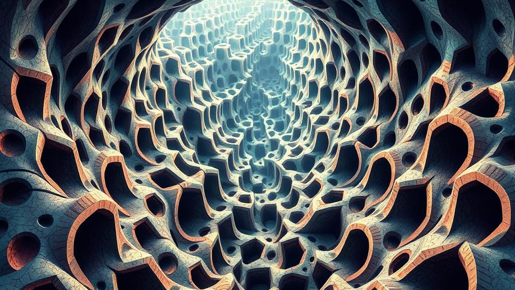 Surreal Tessellation in Impossible Landscape