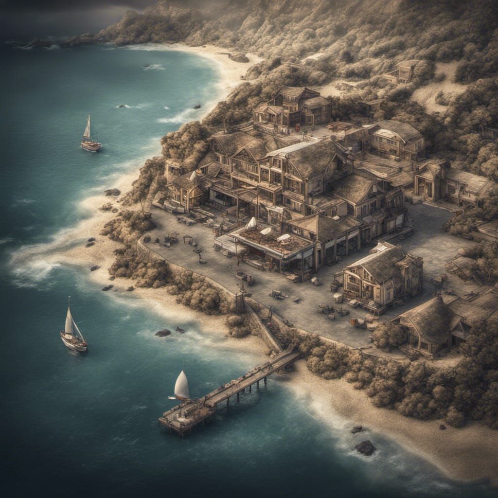 Detailed Coast Map with Restaurant Location