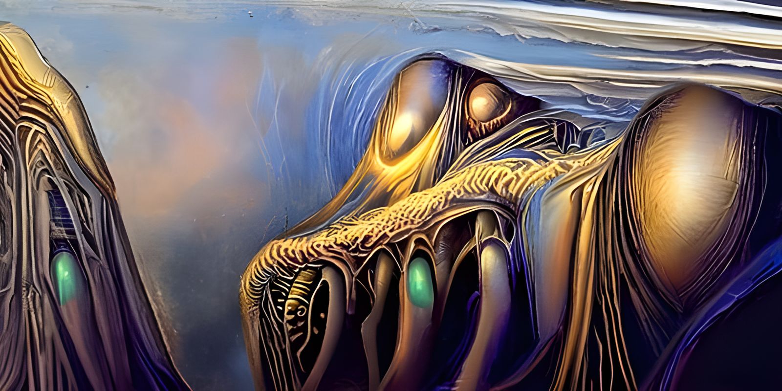 Abstract Boo Character in Glowing Neon Style