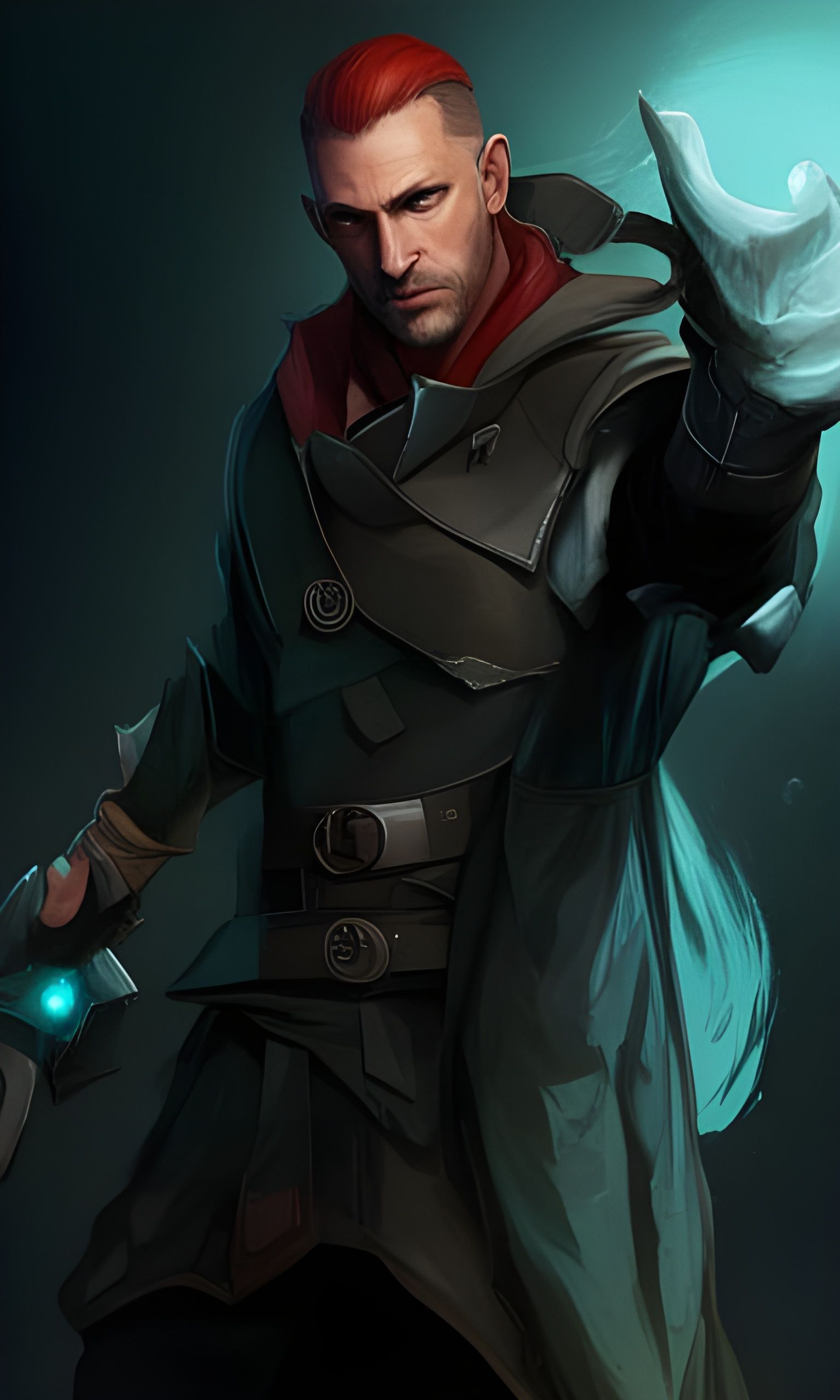 Handsome Mage with Runes: Hyperdetailed Digital Art