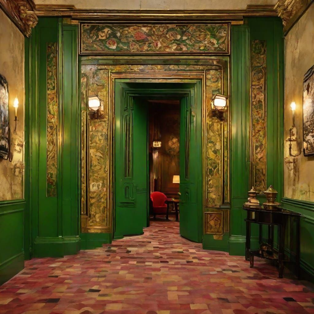 Art Deco Bouncer Opening Door to Jazz Club