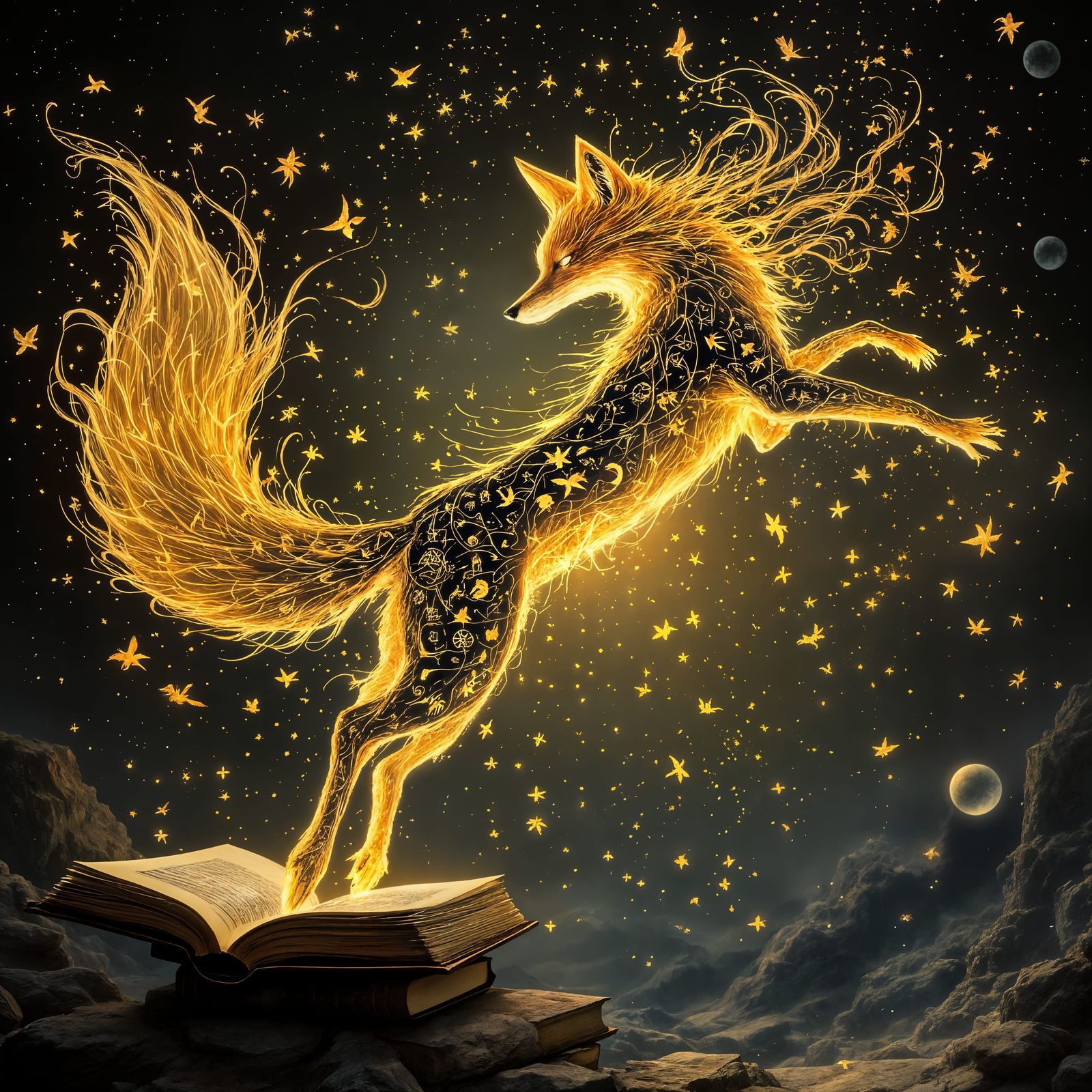 A magical fox emerged from the book