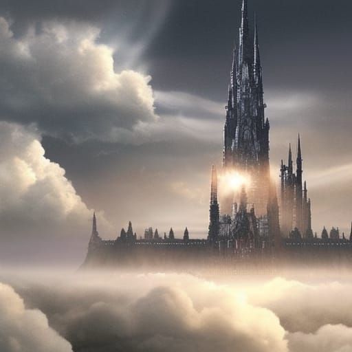 Chemical Structures Form Cloudscape in Digital Painting