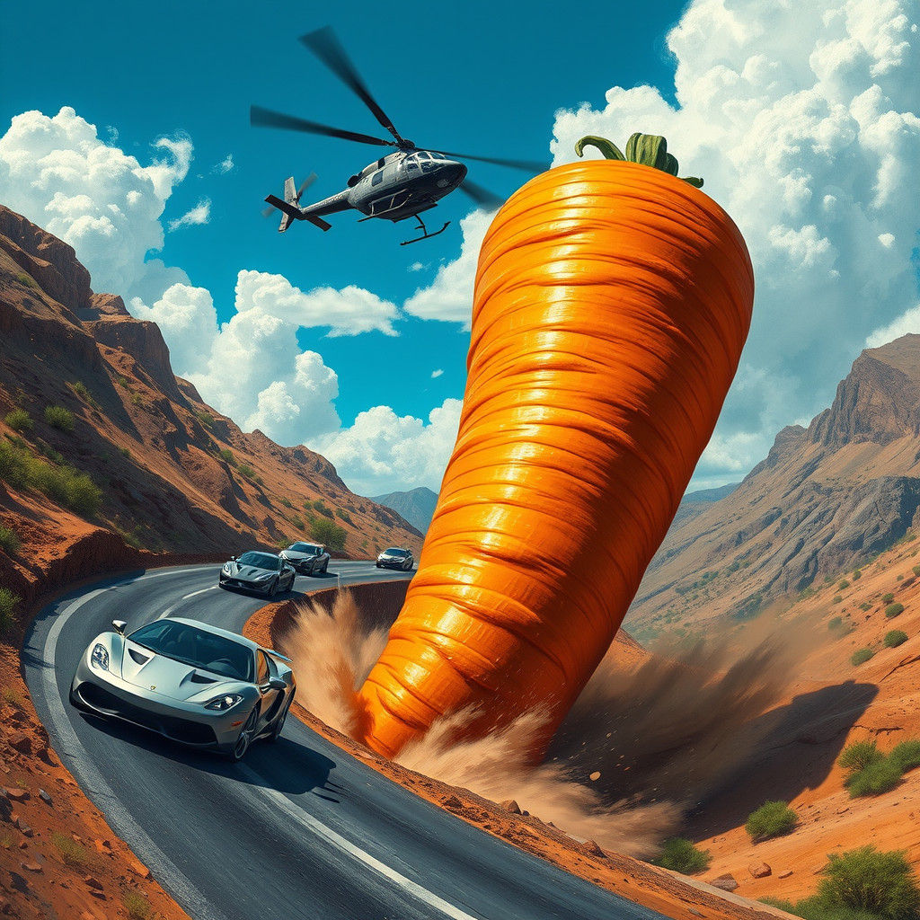 Giant Carrot Emerges in Expressionist Style