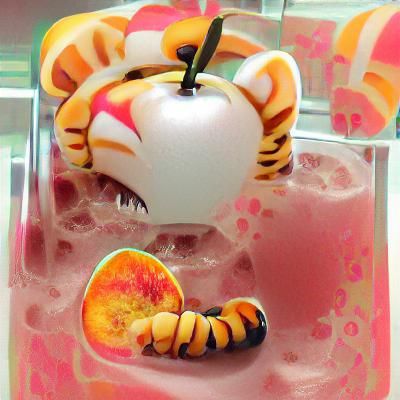 Peach and Berry Patterned Tiger Portrait