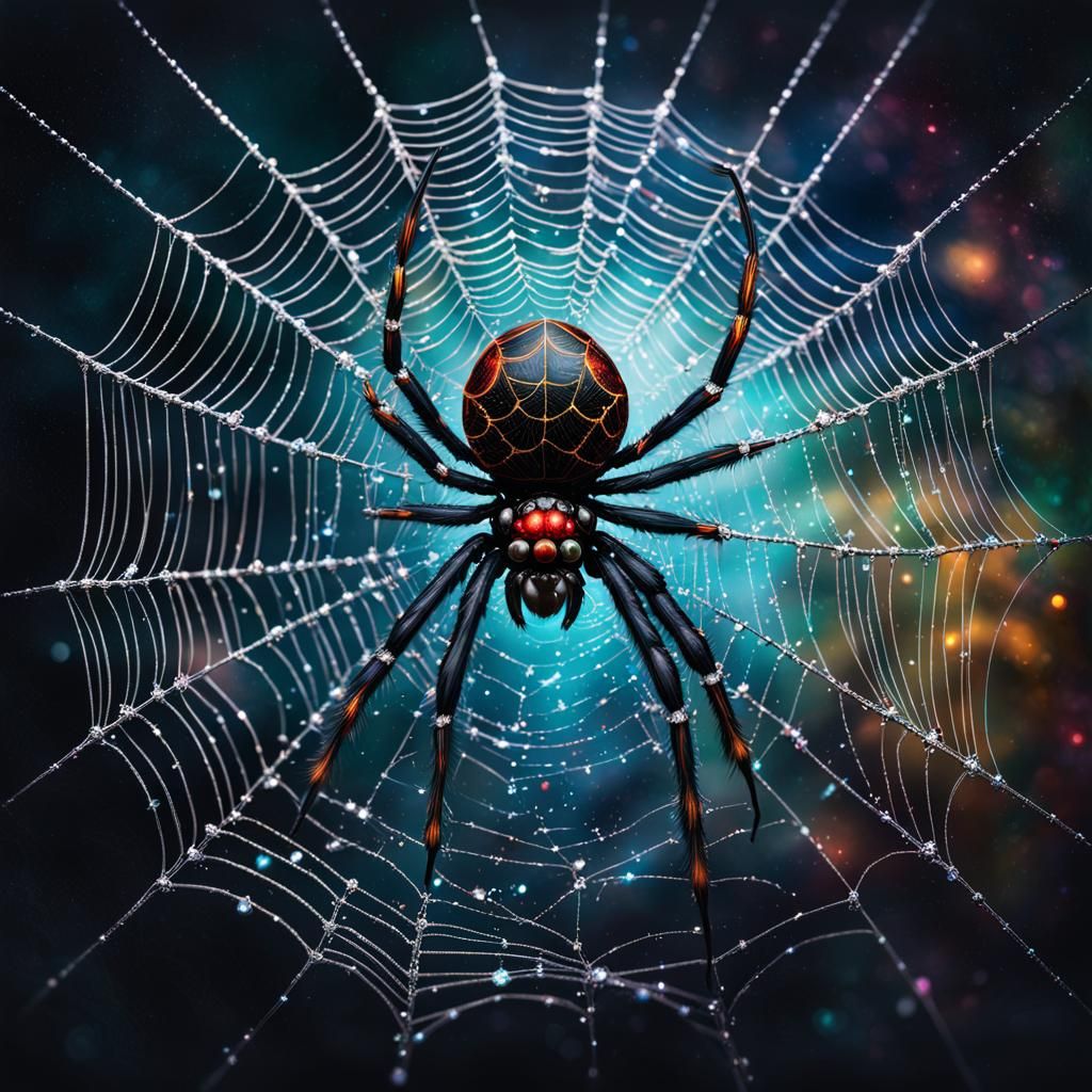 Jeweled Spider in a Glittering Constellation