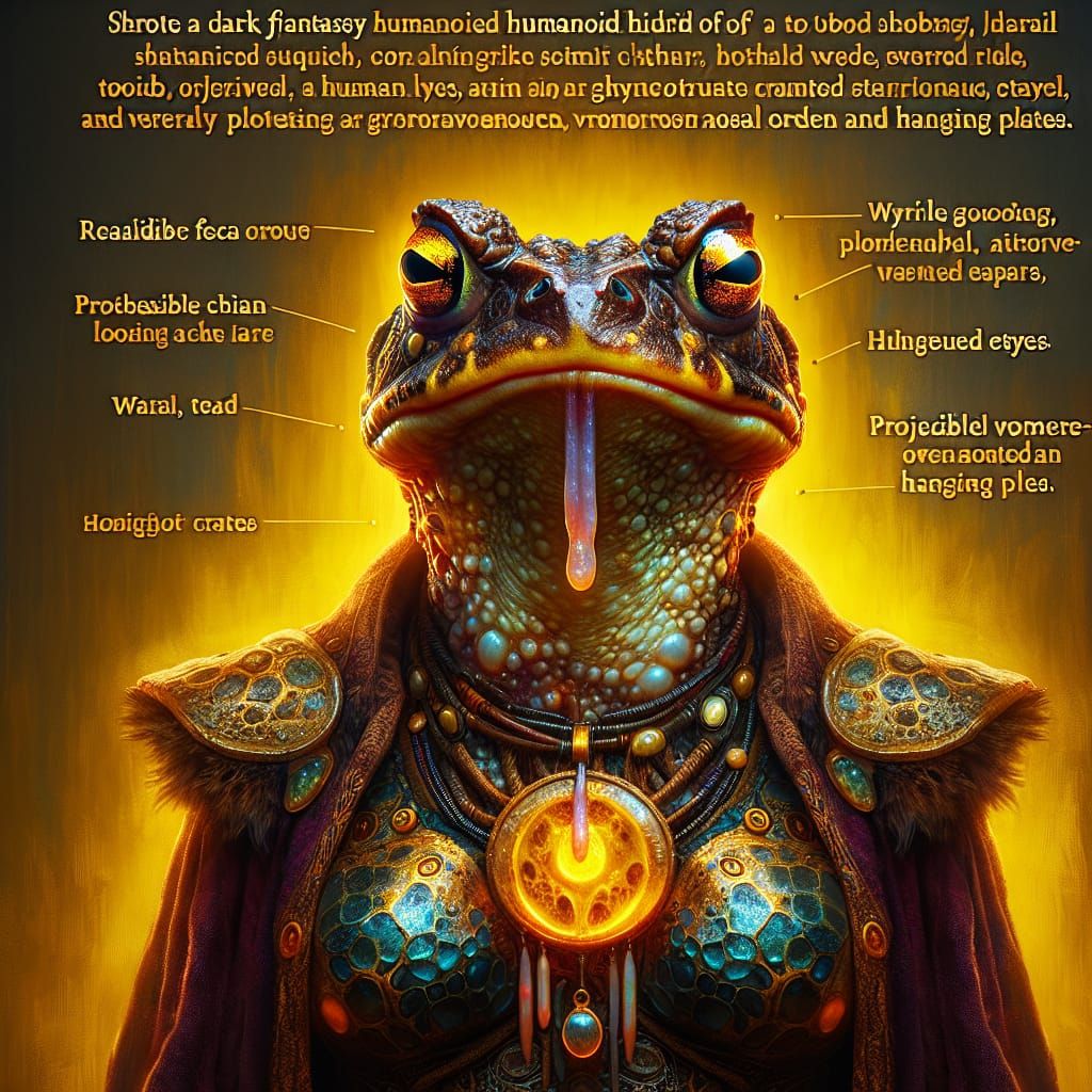 Toad Shaman Goddess in Dark Fantasy Oil Paint