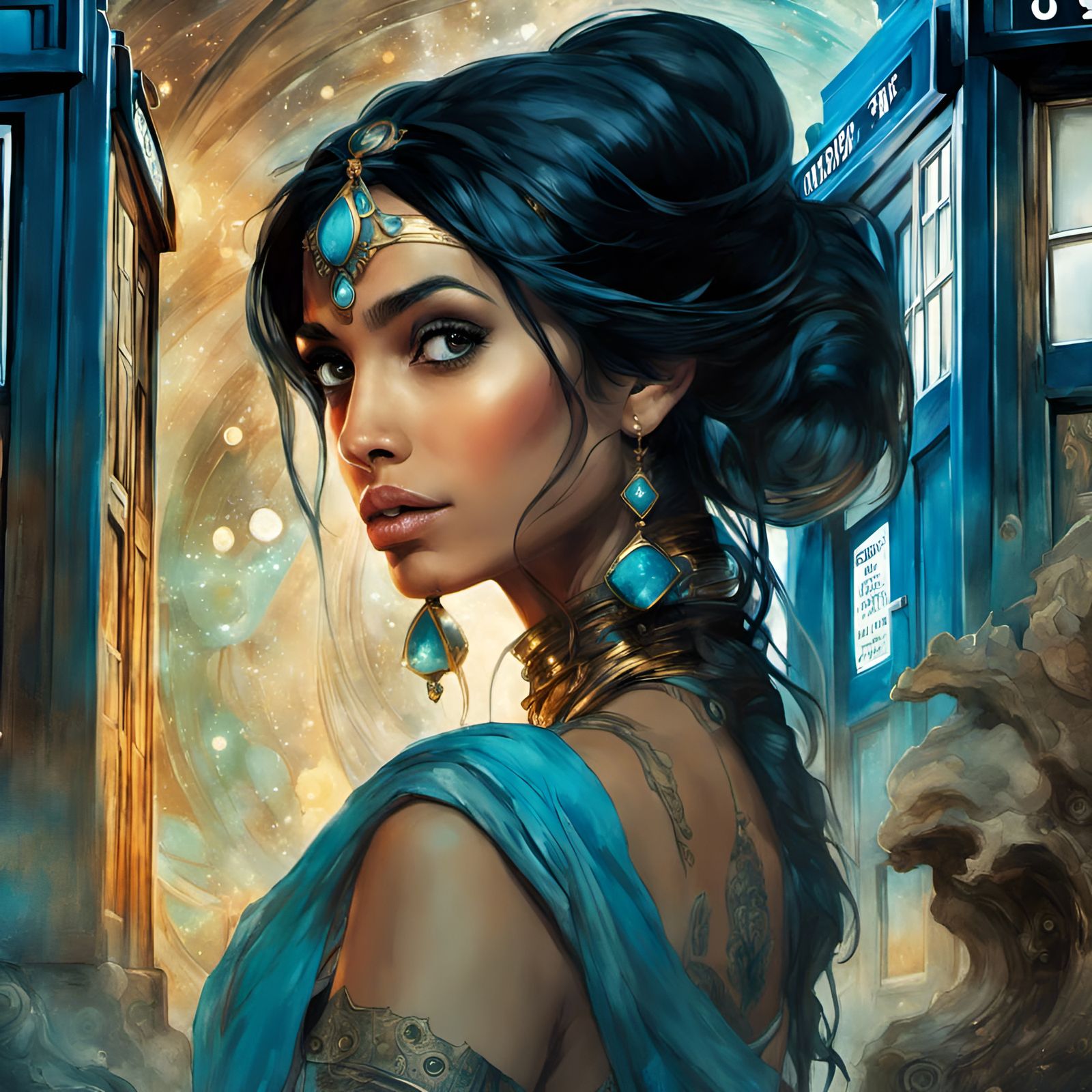 Princess Jasmine and the Tardis: Fantasycore Art